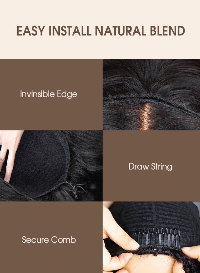 MENTOR Kinky Straight Half Wig Human Hair Wear and Go Half Wigs with Drawstring Yaki Straight Glueless Wig 3 In 1 Flip Over Headband Wig for Women 200% Density 18 inch - Image 2
